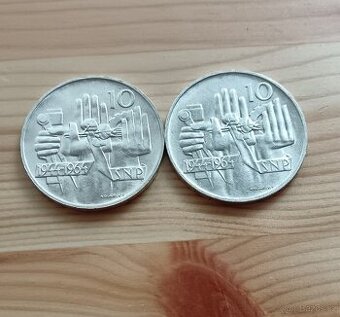 Stříbrná Pamětní mince 10kčs SNP 1964