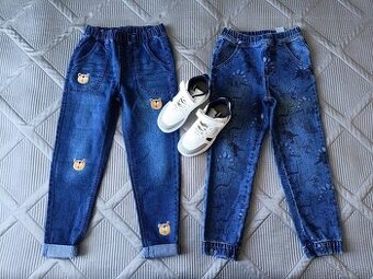 Nové džíny 128/134+nové tenisky, vel.33