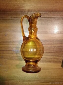 Skleněná karafa/váza hnědá