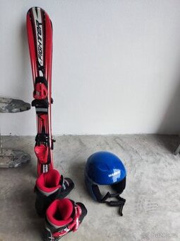 Dětské lyže, lyžařské boty, helma