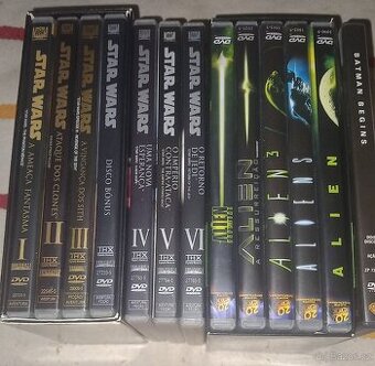 DVD kolekce: Star wars & Alien + Batman