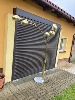 Velká stojanová retro lampa Orion - Mosaz / Mramor