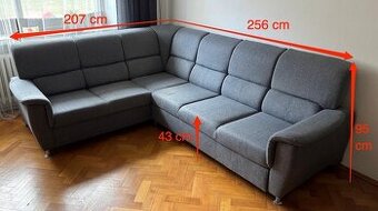 Rohová rozkládací sedací souprava s úložným prostorem