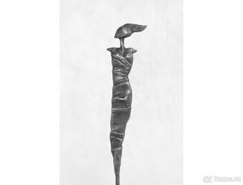 Ledová královna, cínová socha dívky, dekorace, umění, kov