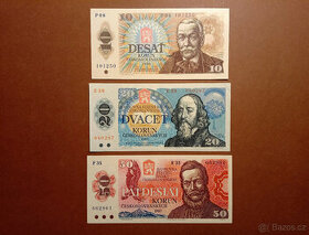 Sada Československých bankovek 1986 - 1988 - 1