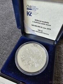 Stribrna medaile 100let ČSL koruny