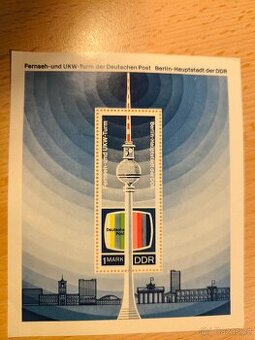 Aršík s jubilejní známkou 1 marka - DDR. - 1