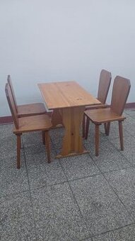 Jídelní set, stůl + 4 židle, selský nábytek