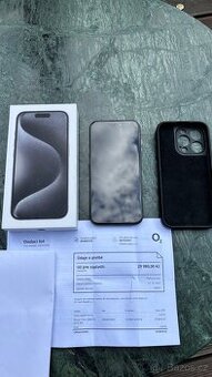 Prodám iPhone 15 Pro 128GB 5G, Černý titan, TOP stav