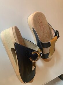 Obuv Ela 050325tm. modrá, zlatá