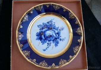 Talíře zdobené (zlato, kobalt)