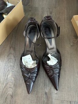 Prodam hnede kozene damske boty, cislo 39