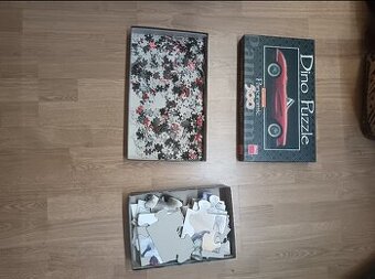Sada puzzle – dinosauři + retro auto (kompletní balík)