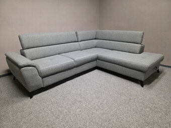 Nová šedá rozkládací rohová sedačka
