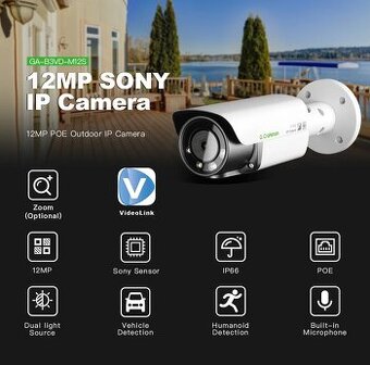 PoE IP kamera G.Craftsman UHD 12mpx 4000x3000 s mikrofonem