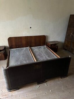 Retro manželská postel – funkcionalismus / art deco