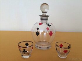 SKLENĚNÁ KARAFA + 2 SKLENIČKY