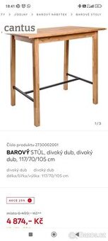 Barový stůl CANTUS + 4 Barové židle