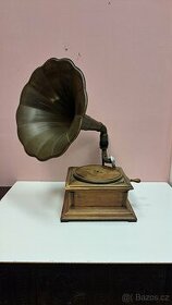 Starožitný gramofon s troubou 6299 - 1