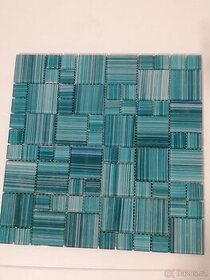 Mozaika sklo 30x30cm modrá tyrkysová