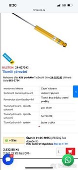 Tlumiče pérování BMW E46 Bilstein