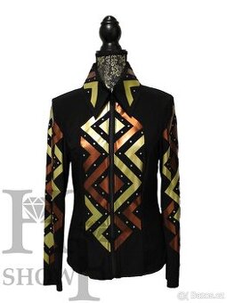 Westernová show halenka L - Potisk zlatá/měděná