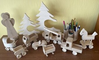 Dřevěné dekorace a hračky