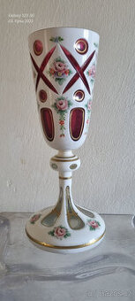 VELKÝ STAROŽITNÝ SKLENĚNÝ POHÁR VELIKOST 26 cm.