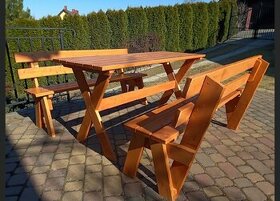 Záhradní nábytek - Stůl a dvě lavice - dovoz 550kč