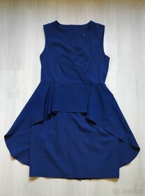 Tmavě modré společenské šaty velikost XL - 1