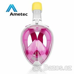 Nová celoobličejová potápěcí maska Ametec - růžová - 1