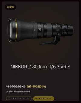 Nikon Z800mm + příslušenství