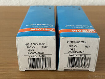 230V/600W GKV G9,5 3200K 250h 64716 OSRAM