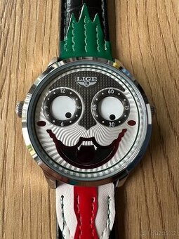 Hodinky LIGE - klaun Joker (2 ciferníky ve tvaru očí)