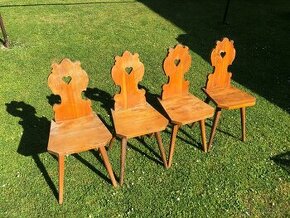 4ks Dřevěná Zahradní Židle