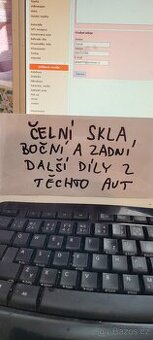 ČELNÍ SKLO VIZ ROZPIS V INZERÁTU DÍLY Z TĚCHTO AUT NA DOTAZ