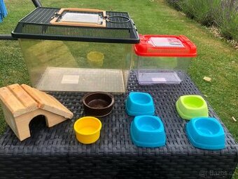 Přepravní boxy+příslušenství pro hlodavce/menší živočichy