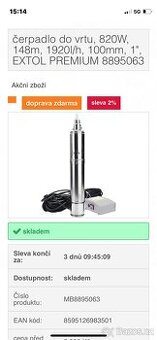 Čerpadlo extol premium