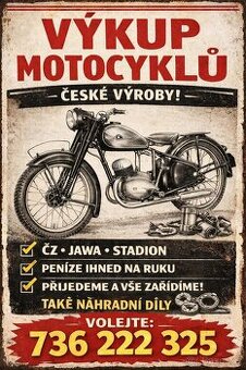 Do sbírky sháním motocykl Jawa, ČZ.