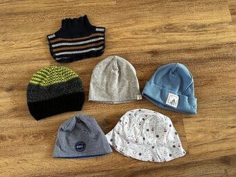Dětské čepičky, klobouček a nákrčník velikost 3-5 let