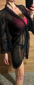 SEXY KRÁSNÁ KOŠILKA KRAJKA POLOPRŮHLEDNÁ UNI VEL M-L-XL