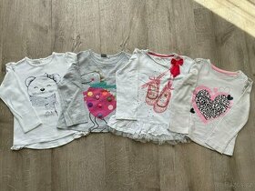 Dievčenské tričká, veľkosť 86, 92, 98 a 104