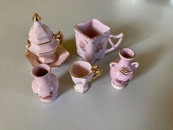 miniatury růžový porcelán - 1