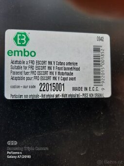 Prodám novou,nelakovanou haupnu na Ford Escort efi 1991