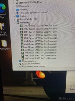 POČÍTAČ AMD RYZEN 5 12ti JÁDRO 16GB RÁM HYPERX FŮRY