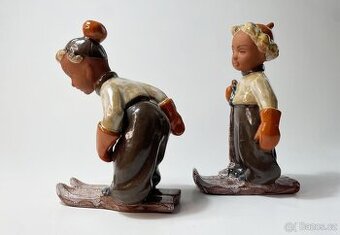 Keramické sošky - lyžiari