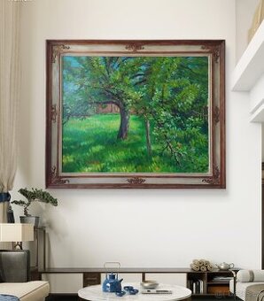 Velký obraz - Rozkvetlý strom - Olejomalba