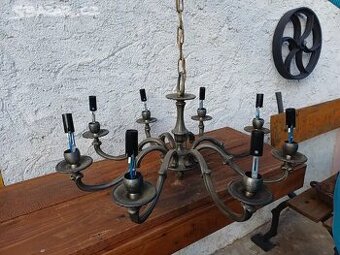 Starozitny 8 ramenny mosazny lustr