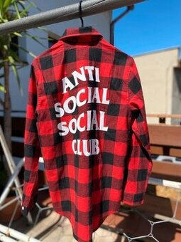 Stylová Anti Social Social Club červená flanelová košile - S