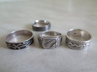 Pánské prsteny  - stříbro "925" a chirurgická ocel - 1
